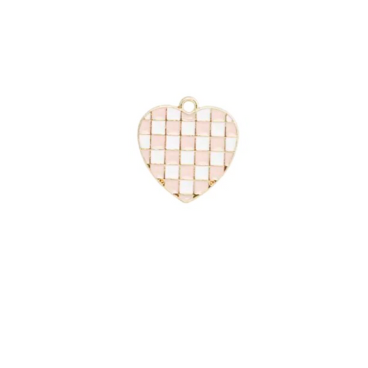 Checkered Heart- pink