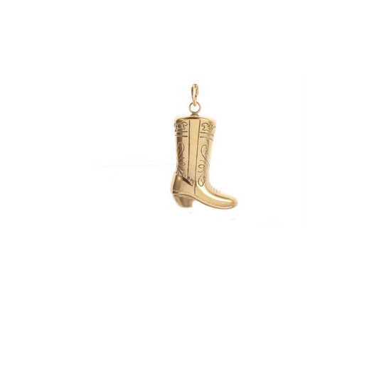 Engraved Cowboy Boot -gold plated