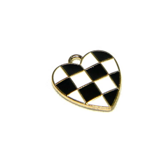 Black Checkered Heart