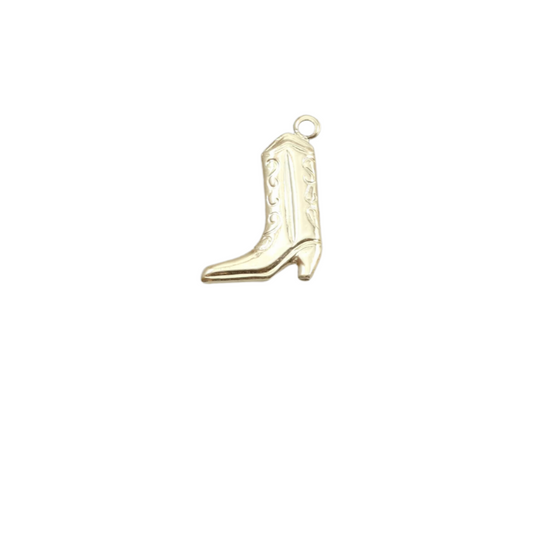 Cowboy Boot- Gold Plated Flat